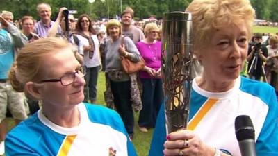 Torch bearers in Cheshire