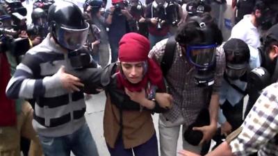 Demonstrators in Istanbul