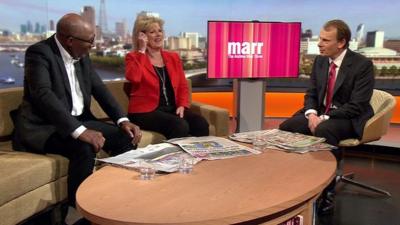 Anna Soubry MP and Trevor Phillips with Andrew Marr