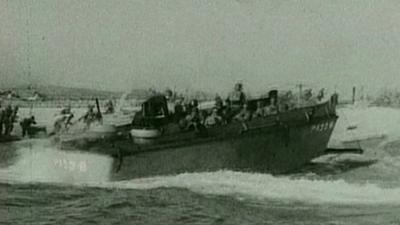 Boat during D-Day landing