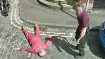 Pranksters caught on Street View images