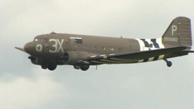 WW2 plane flying above Daedalus airfield in Lee-on-the-Solent