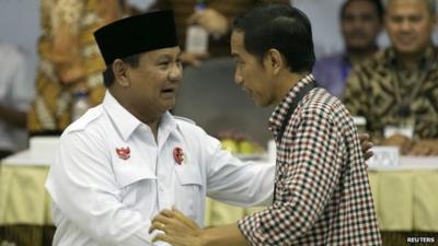 Prabowo Subianto and Joko Widodo