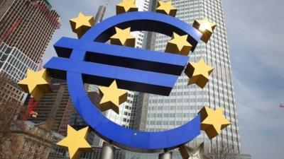 The Euro logo outside ECB headquarters in Frankfurt