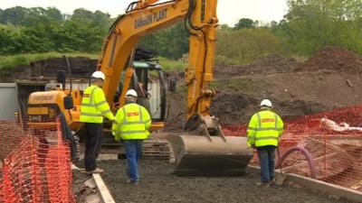 Workmen at business park