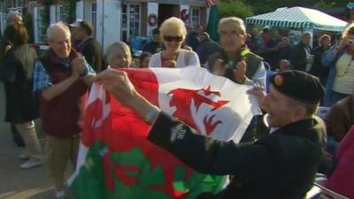 Veteran with Wales flag