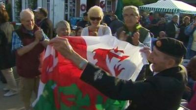 Veteran with Wales flag