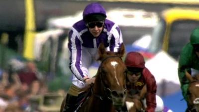 2014 Epsom Derby winning jockey Joseph O'Brien on the horse Australia