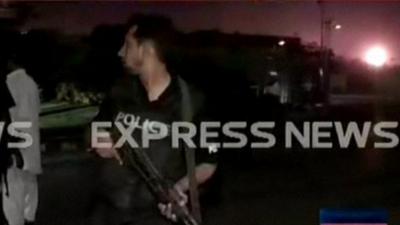 Scene of airport attack in Karachi