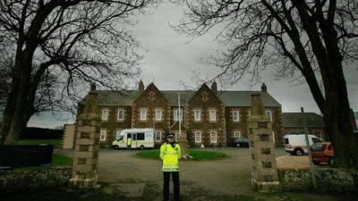 Police outside children's home Haut de la Garenne in Jersey