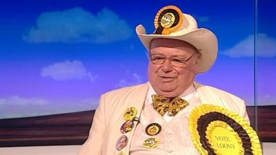 Loony party leader Alan 'Howling Laud' Hope