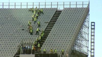 Stadium workers