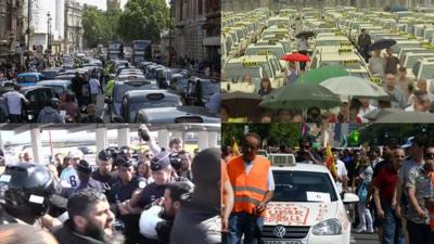 Taxi strike image montage