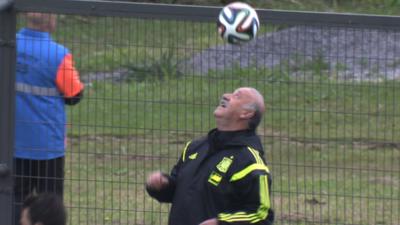 Spain coach Vicente del Bosque at training