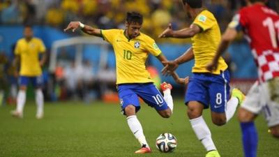 Watch Neymar score Brazil's first goal of the 2014 World Cup