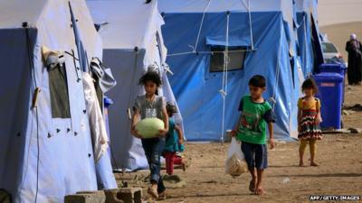 Children at a refugee camp in Iraq