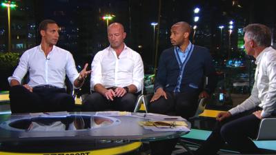 BBC Pundits Rio Ferdinand, Alan Shearer and Thierry Henry