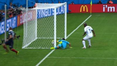 Goal-line technology ruled that France striker Karim Benzema's effort against Honduras had crossed the line