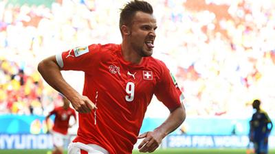 World Cup 2014: Switzerland's Haris Seferovic celebrates