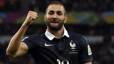 World Cup 2014: France's Karim Benzema celebrates