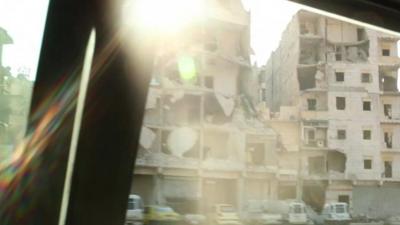 Footage shows war-torn Aleppo, as seen from