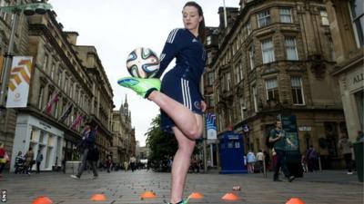 Freestyle star Indi Cowie in Glasgow's Buchanan Street