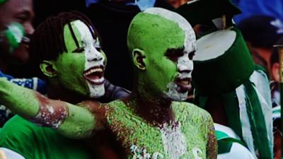 Nigeria fans supporting their team