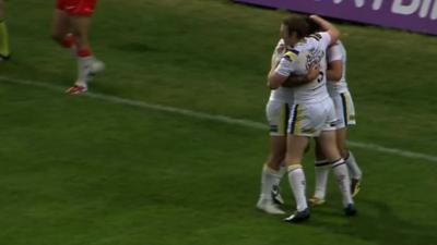 Warrington Wolves players celebrate