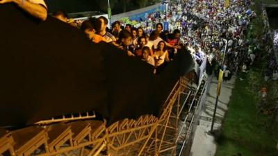 A staircase at Maracana stadium