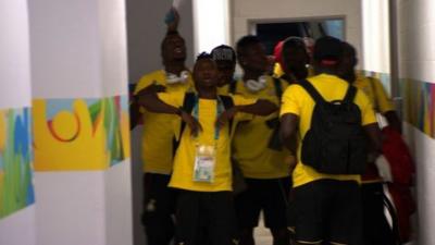 Ghana players before their match against the United States