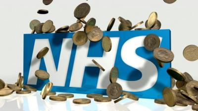 NHS with coins graphic