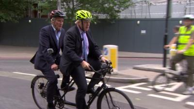 Boris and Jeremy on a tandem