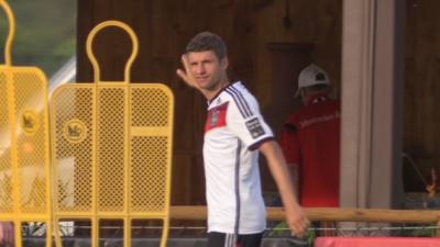 Thomas Muller off target in training