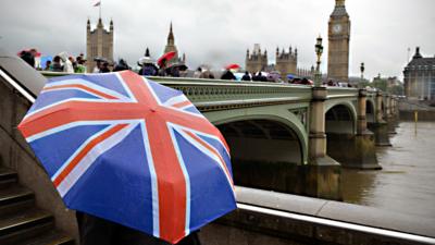 Rainy weather in London