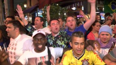 Football fans in Sao Paulo