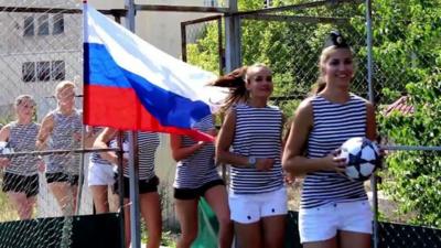 Officers daughters in Crimea cheering on Russia