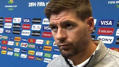 England's Steven Gerrard after their 2-1 defeat to Uruguay