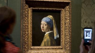 One of the Mauritshuis' most famous exhibits, The Girl With A Pearl Earring, by Johannes Vermeer