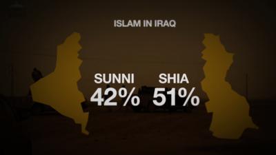 Graphic showing Sunni-Shia divide in Iraq
