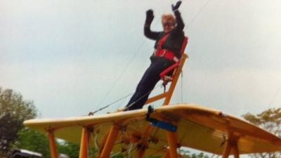 Barbara Watson wing-walking