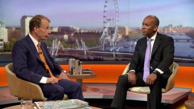 Chuka Umunna MP, Shadow Business Secretary with Andrew Marr