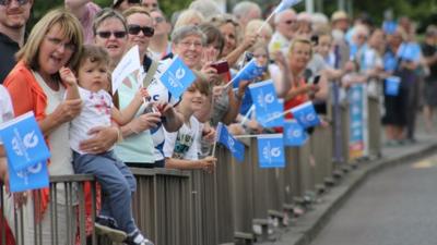 Crowds in South Lanarkshire for the Queen's Baton Relay