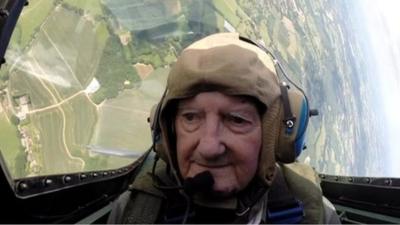 Neville Croucher in a Spitfire