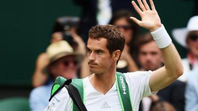 Andy Murray walks out on Centre Court as defending Wimbledon Champion, the first British man to return to the All England Club as champion since Fred Perry in 1936