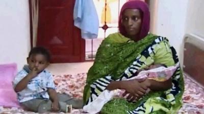 Image from recent video showing Meriam Ibrahim and children