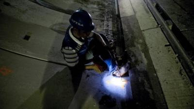 Construction worker in Mexico