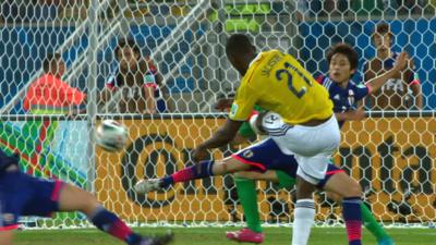 World Cup 2014: Jackson Martinez scores Colombia's third