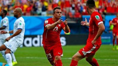 Xherdan Shaqiri scores his 11th international goal