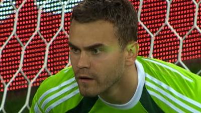 Laser shone in Igor Akinfeev's face before Algeria goal