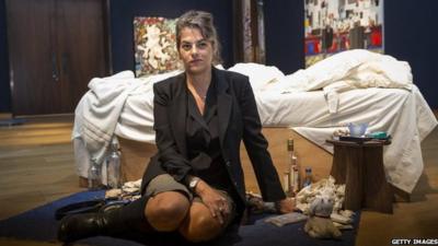 Tracey Emin with My Bed